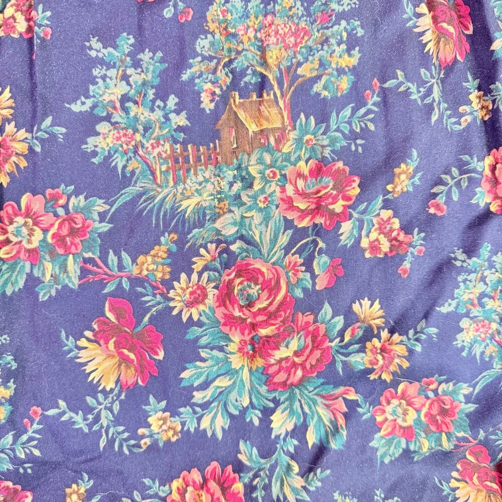 Vintage 90s Koret Floral Rose Midi Skirt Women's 4 Petite Romantic Button Front - Picture 7 of 14
